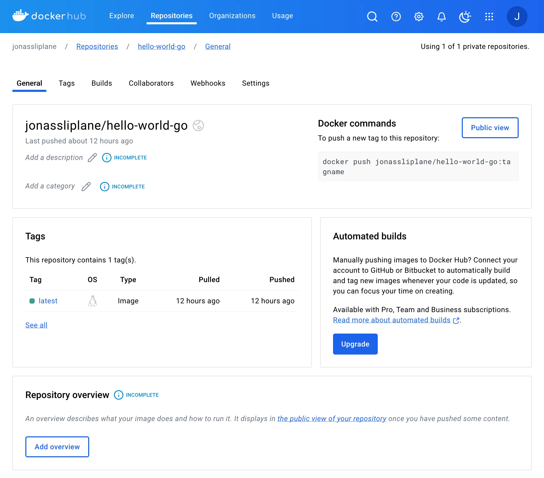 DockerHub Dashboard